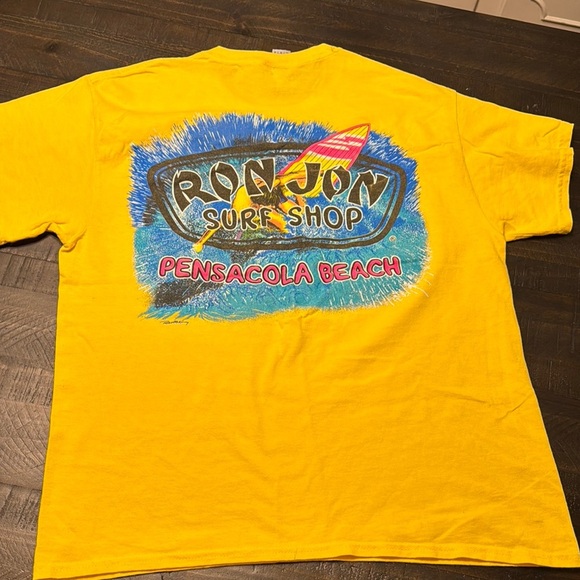 Ron Jon Surf Shop Yellow Pensacola Florida S/S Unisex T-Shirt LG - Picture 5 of 5